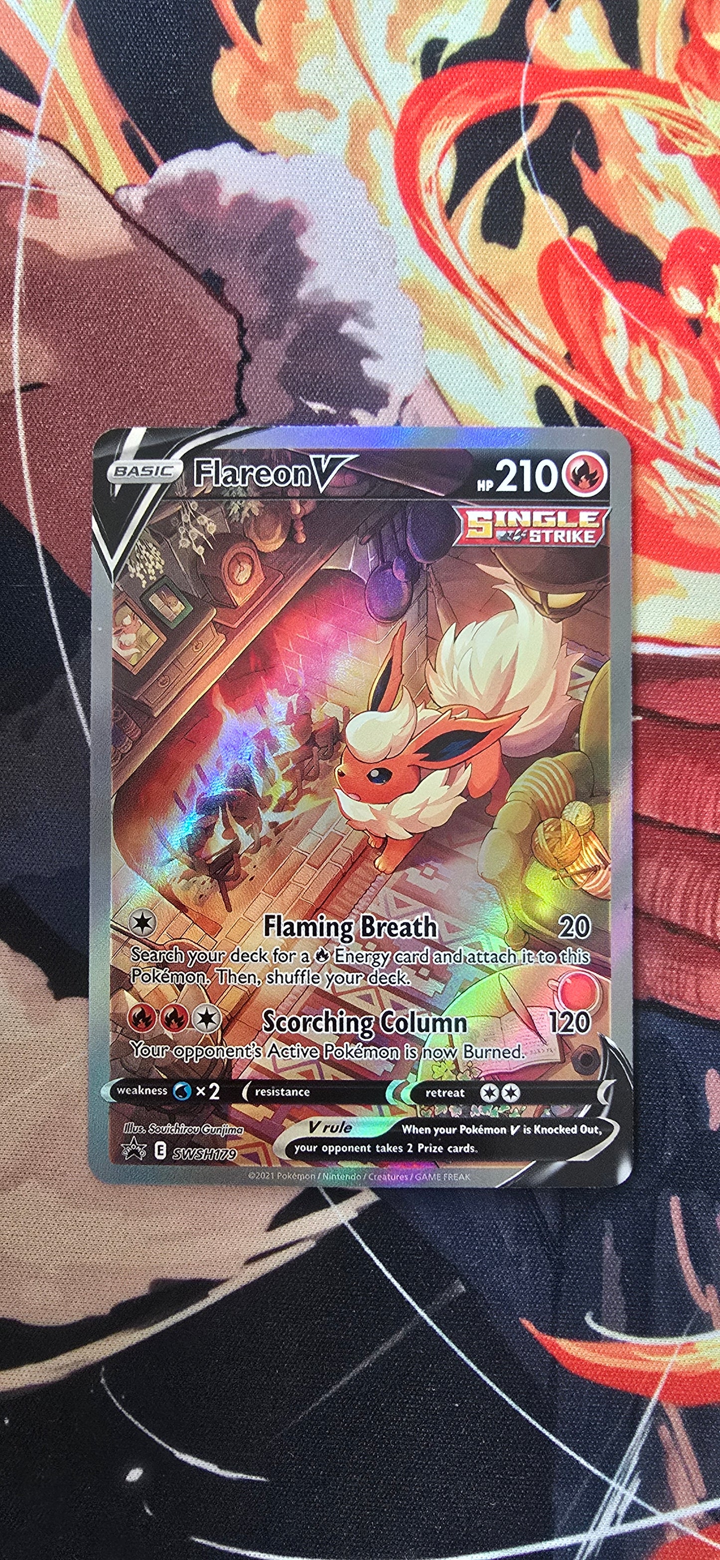 Flareon V SWSH179 Alternative Art SwSh Promo Textured Pokemon TCG Card Proxy