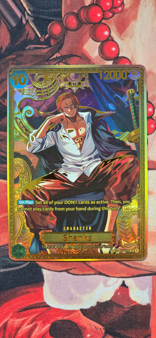 OP17 Shanks Gold SP OP13-028 Textured One Piece Card Game TCG Custom Made Proxy Card