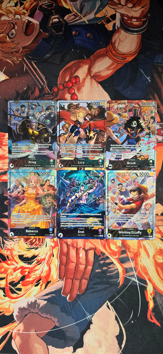 6 Card Bundle: OP15 Alt Art Leaders Holo One Piece TCG Proxy Cards English