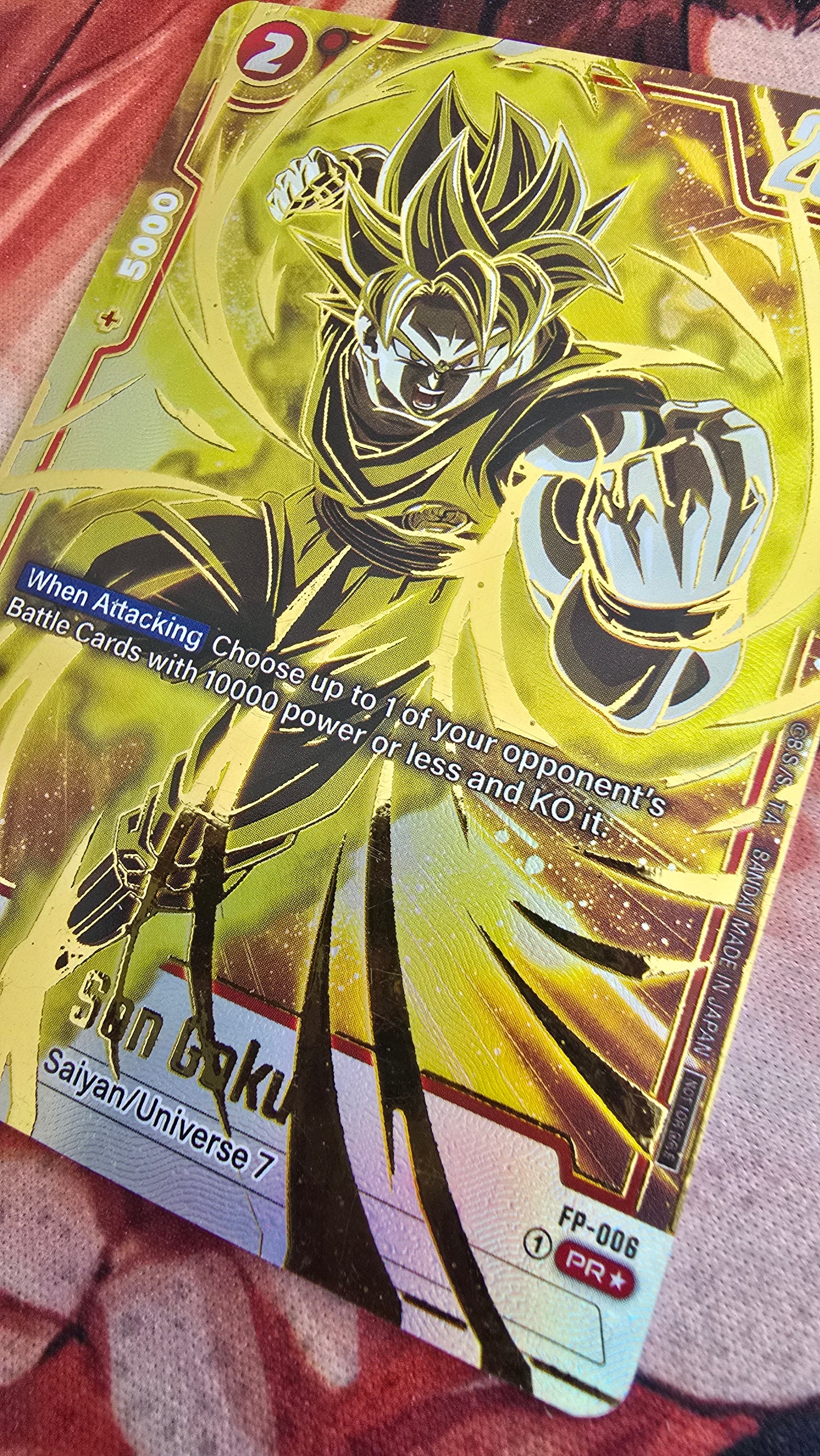 Son Goku FP-006 Gold Dragon Ball Fusion World Tournament Promo Prize Card Proxy English