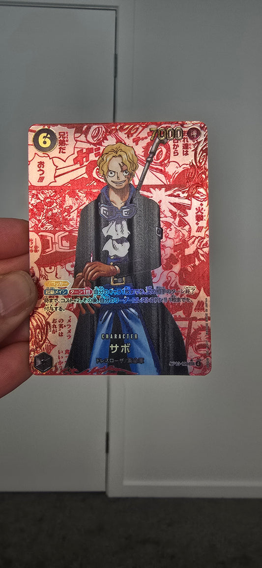 OP13 Sabo Red Manga One Piece TCG Japanese Premium Textured Proxy Card