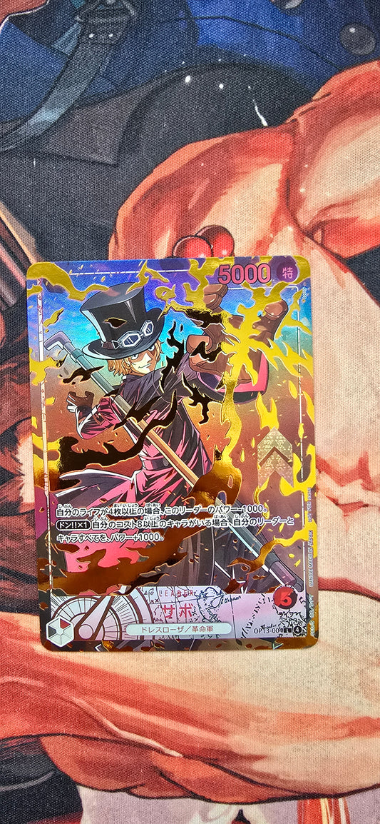 Sabo Leader Flame-Flame Fruit Coliseum One Piece TCG Textured Custom Made Proxy Card Japanese
