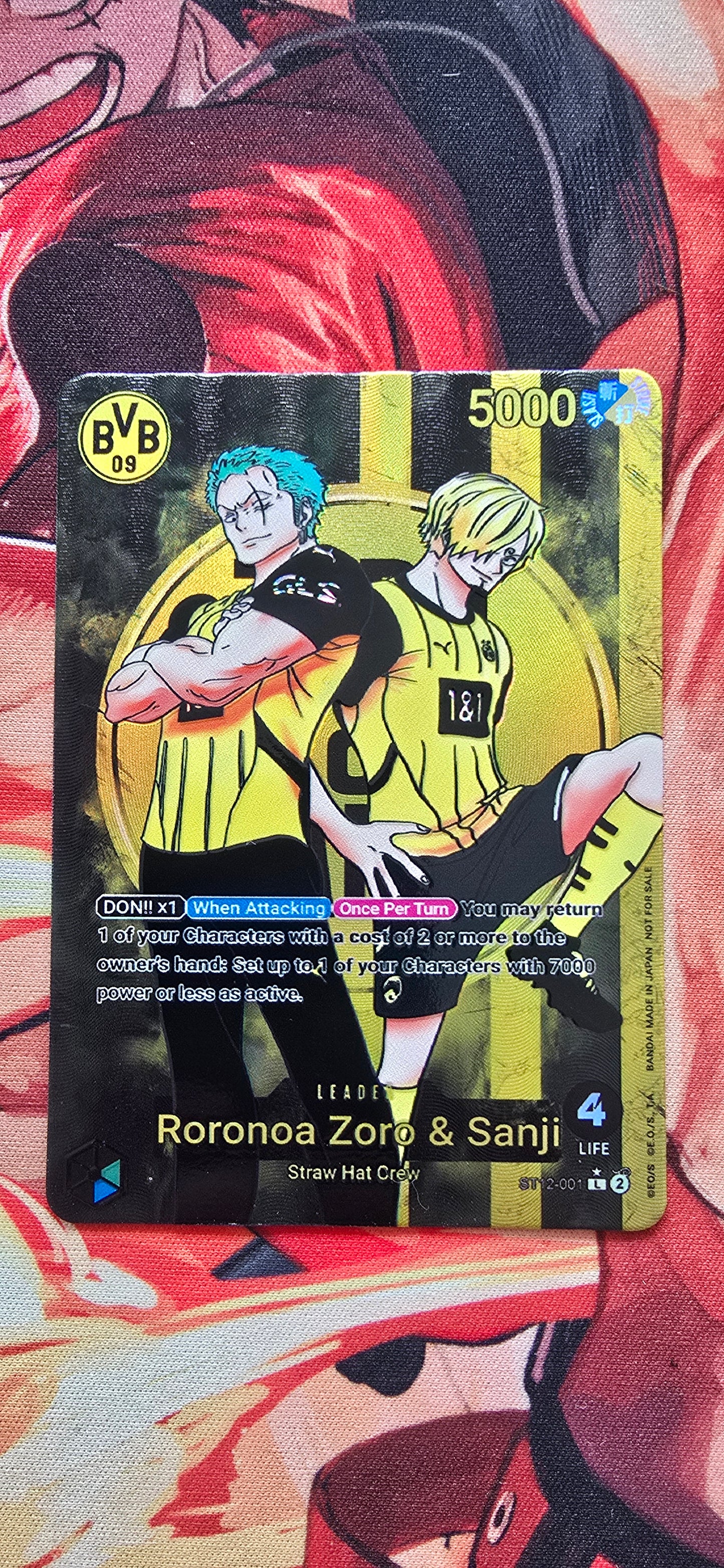 ST12 Roronoa Zoro & Sanji BVB Borussia Dortmund X One Piece Special Leader Premium Quality Textured Proxy Custom Made Card