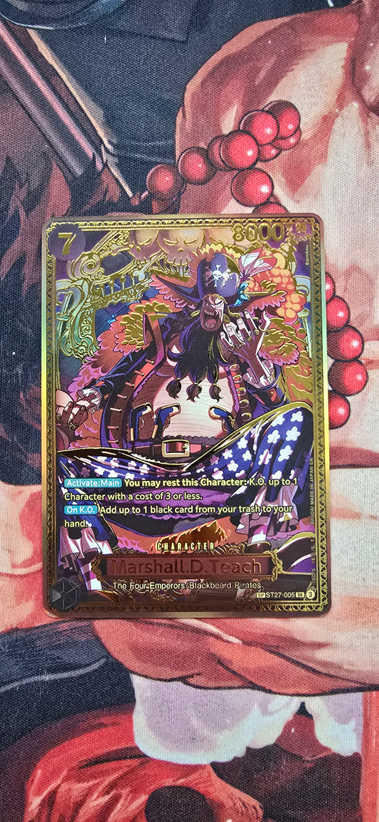 OP17 Marshall D Teach Gold SP ST27-005 Textured One Piece Card Game TCG Custom Made Proxy Card
