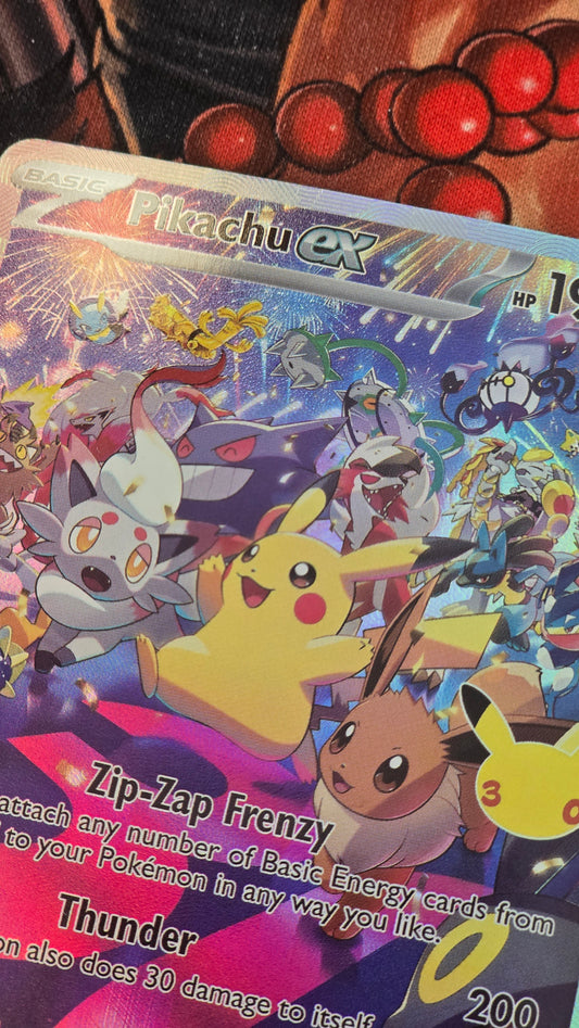 30th Anniversary Pikachu ex 150/128 Pokemon High Quality Textured Custom Made Proxy Card