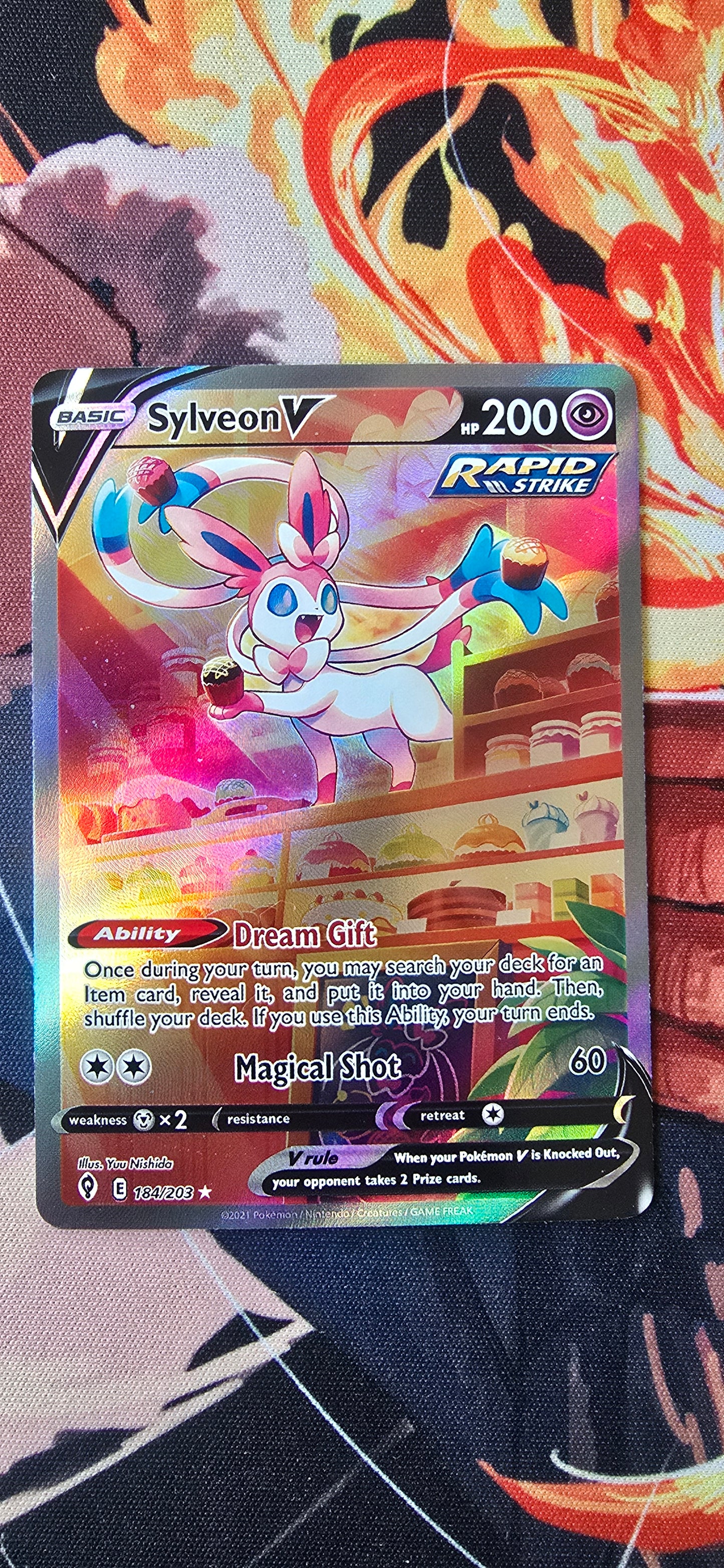 Sylveon V #184 Alternative Art Evolving Skies Textured Pokemon TCG Card Proxy