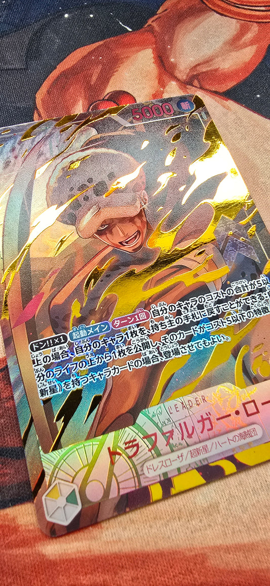 Trafalgar Law Leader Flame-Flame Fruit Coliseum One Piece TCG Textured Custom Made Proxy Card Japanese