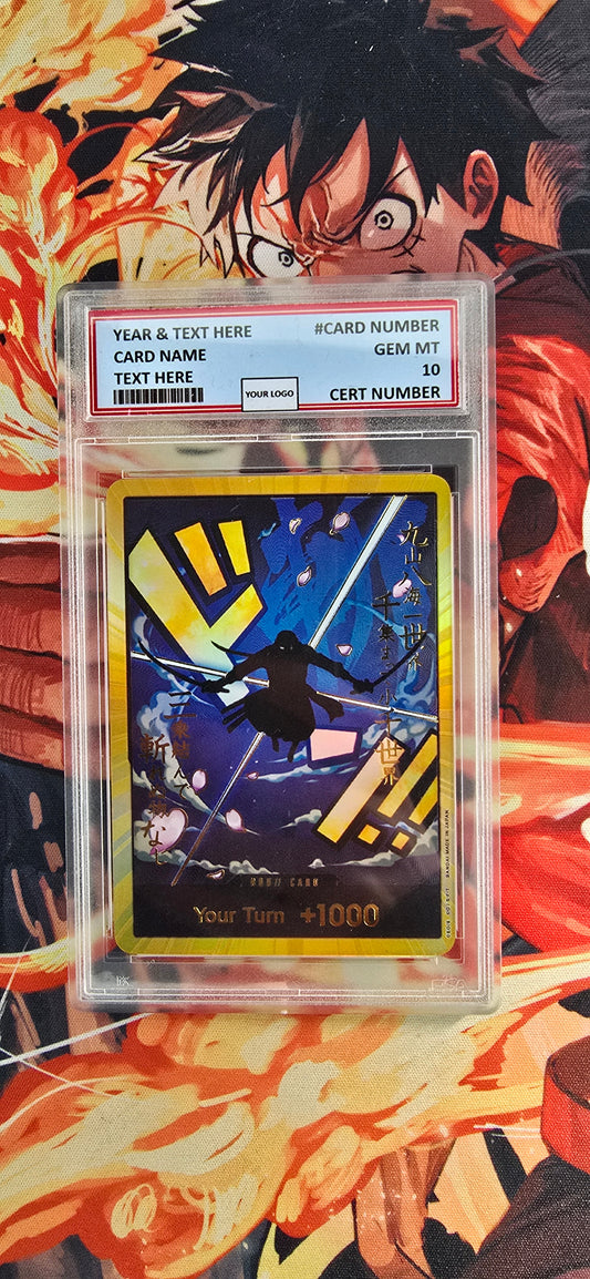 Graded PSA Style ZORO GOLD DON One Piece TCG Premium Quality Textured Proxy