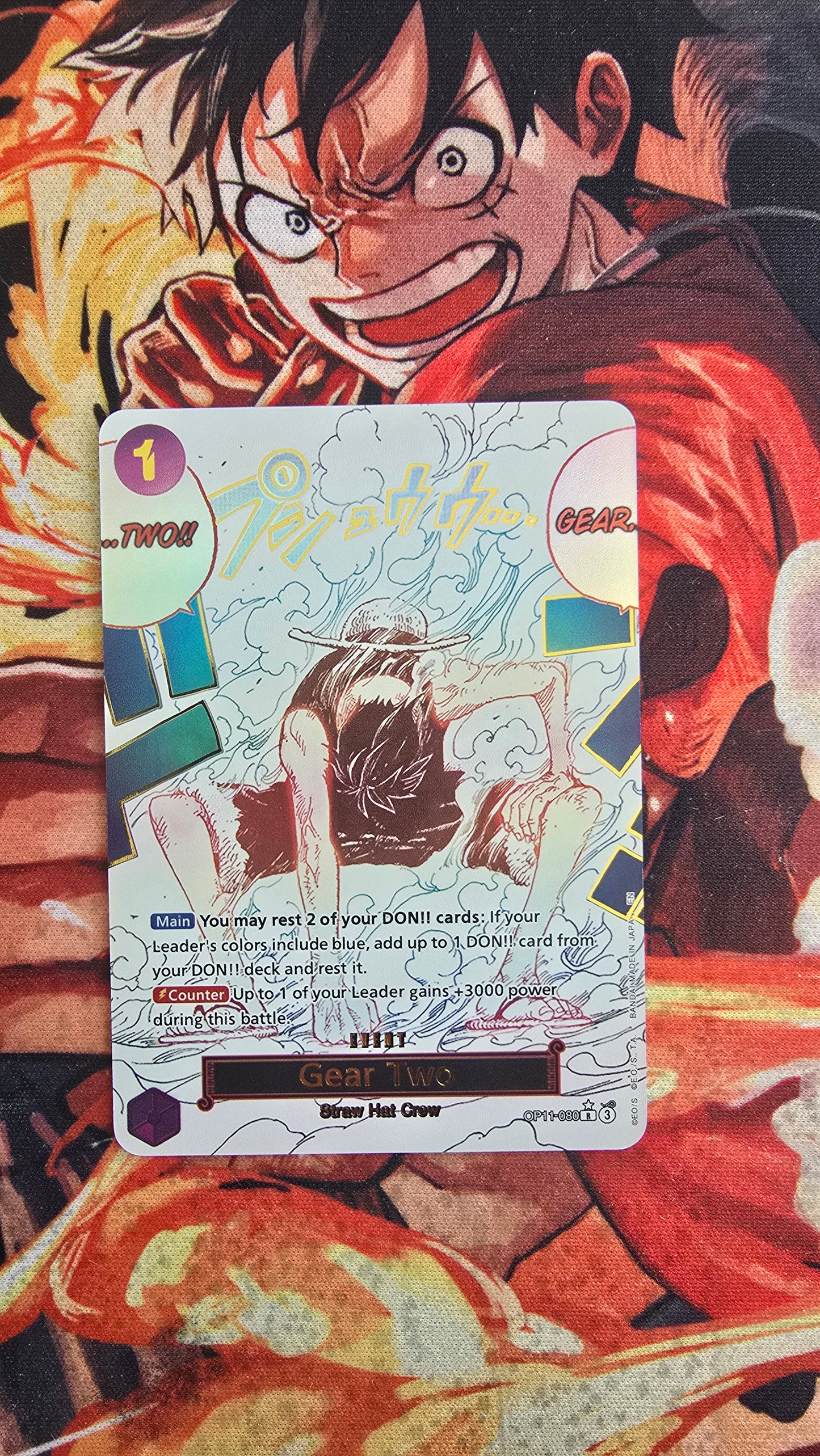 OP11 Gear Two Manga Event One Piece TCG Textured Custom Made Card