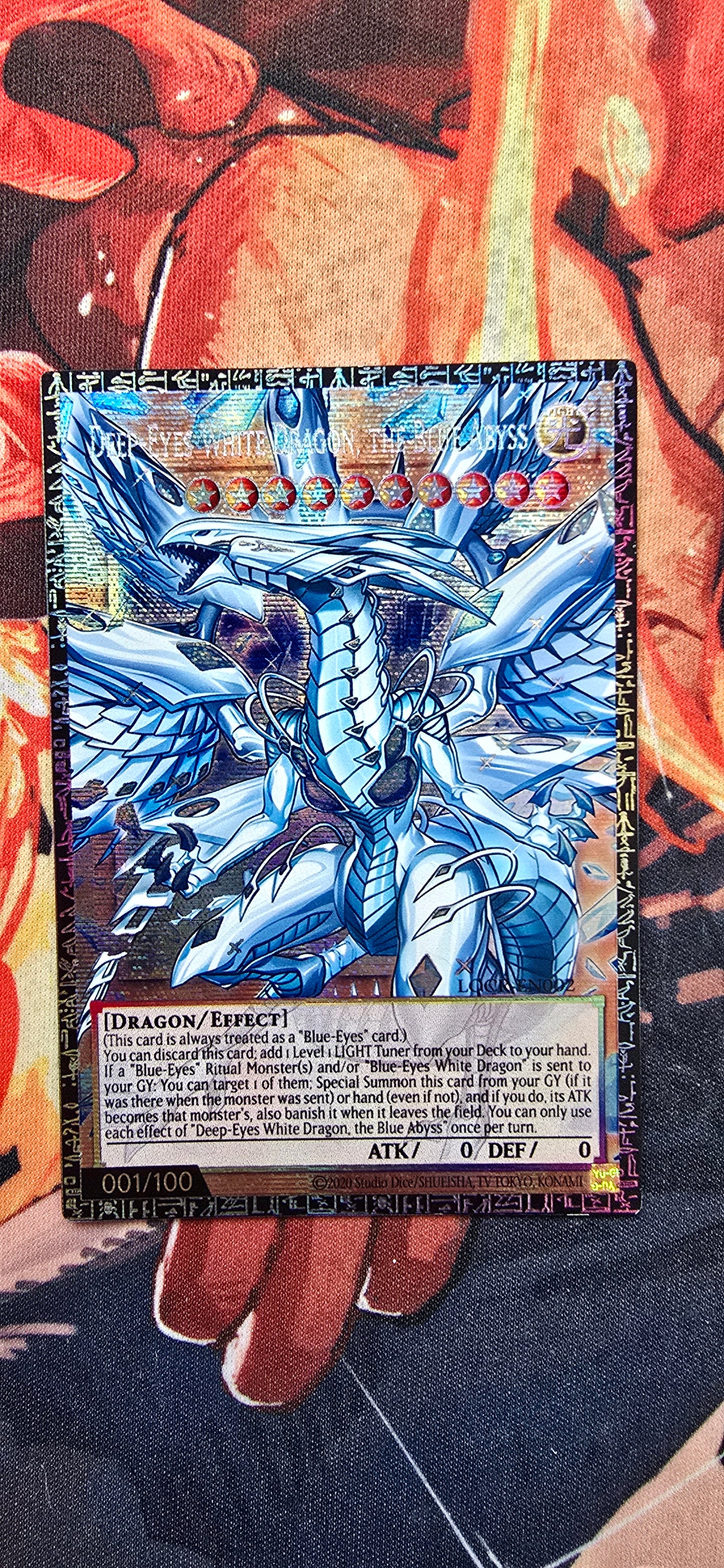 Deep-Eyes White Dragon The Blue Abyss Grandmaster Serial Yugioh TCG Premium Proxy Custom Made Card English