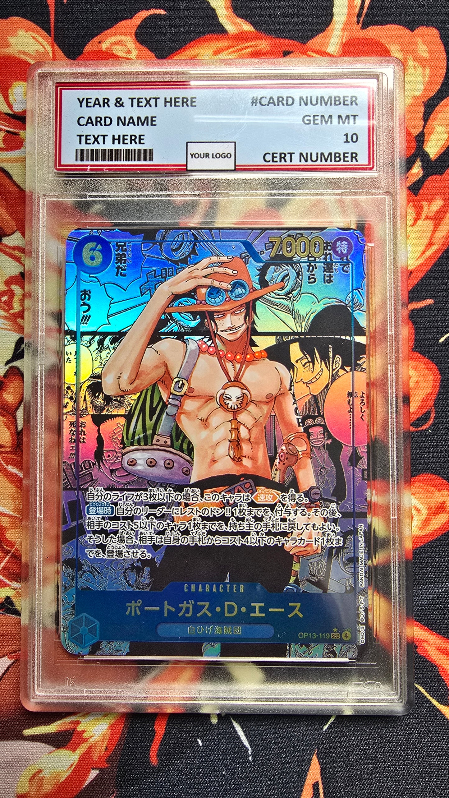 JAPANESE Graded PSA 10 Style One Piece TCG OP01 - EB03 Manga High Quality Textured Cards Card Proxy