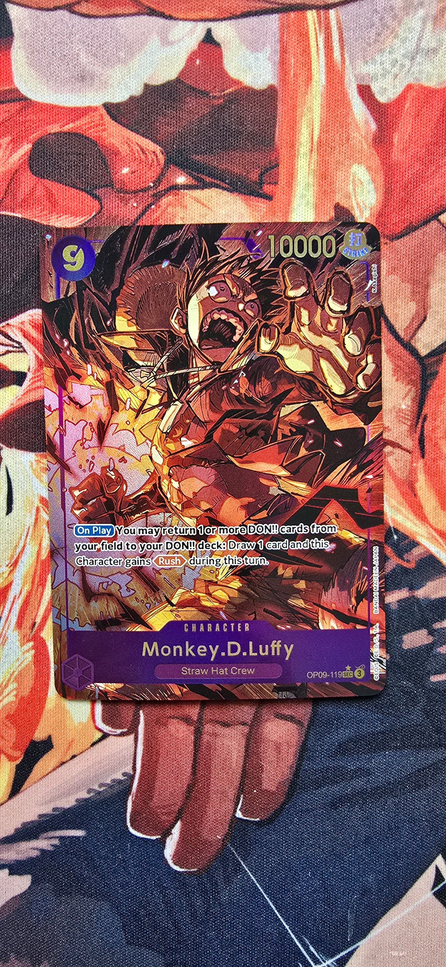 Proxy One OP09 Monkey D Luffy SEC Alt Art Textured Holo One Piece TCG Proxy Card ...