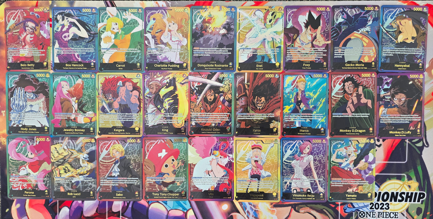 Gold One Piece Leaders Sets: OP05, OP06, OP07, OP08, EB01 OP TCG Card Proxy English