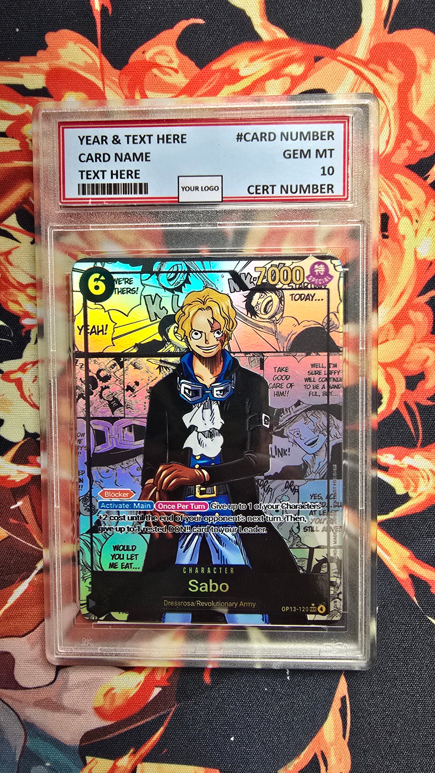 Graded PSA 10 Style One Piece TCG OP01 - EB04 Manga High Quality Textured Cards English Card Proxy
