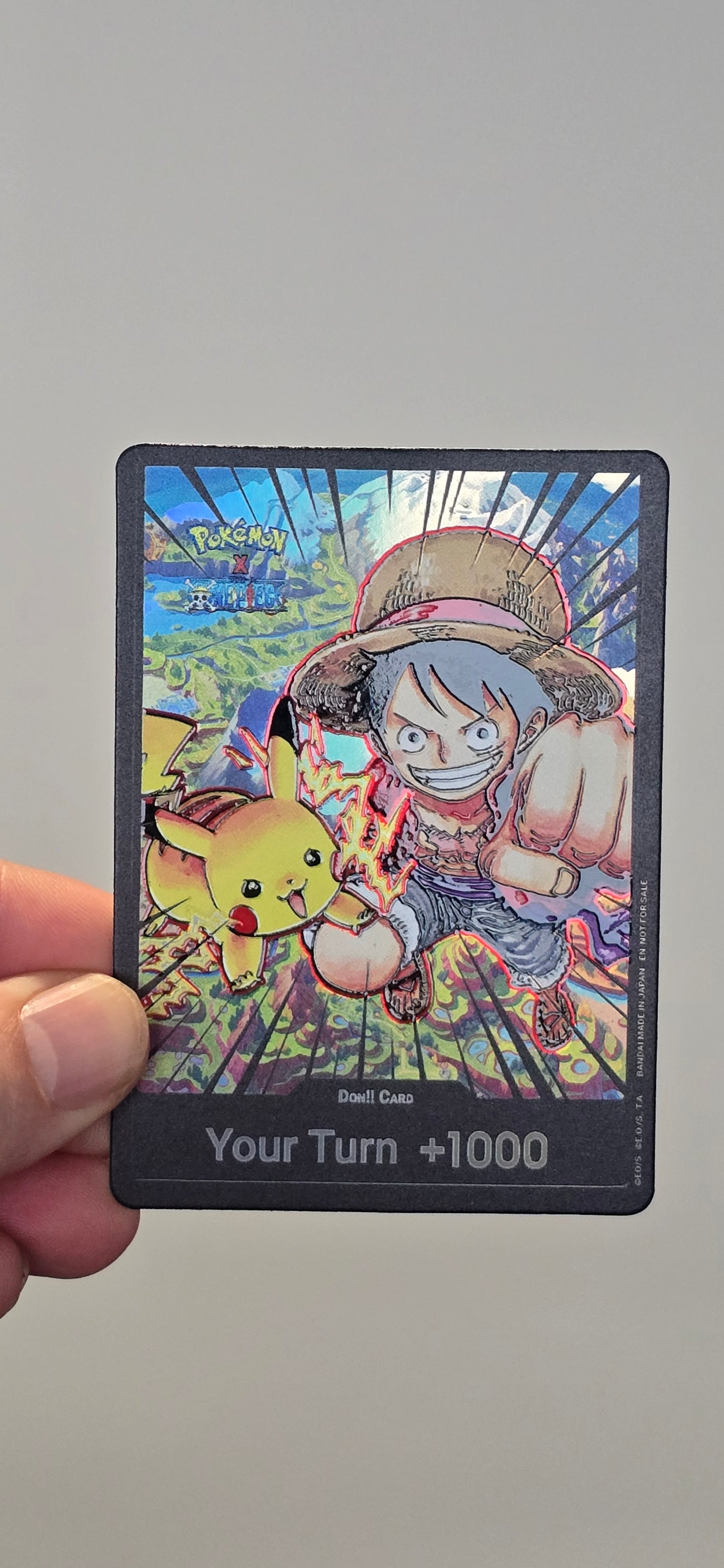 10 Cards: Pokemon x One Piece Pikachu & Luffy Custom Made DON Card Premium Quality Textured