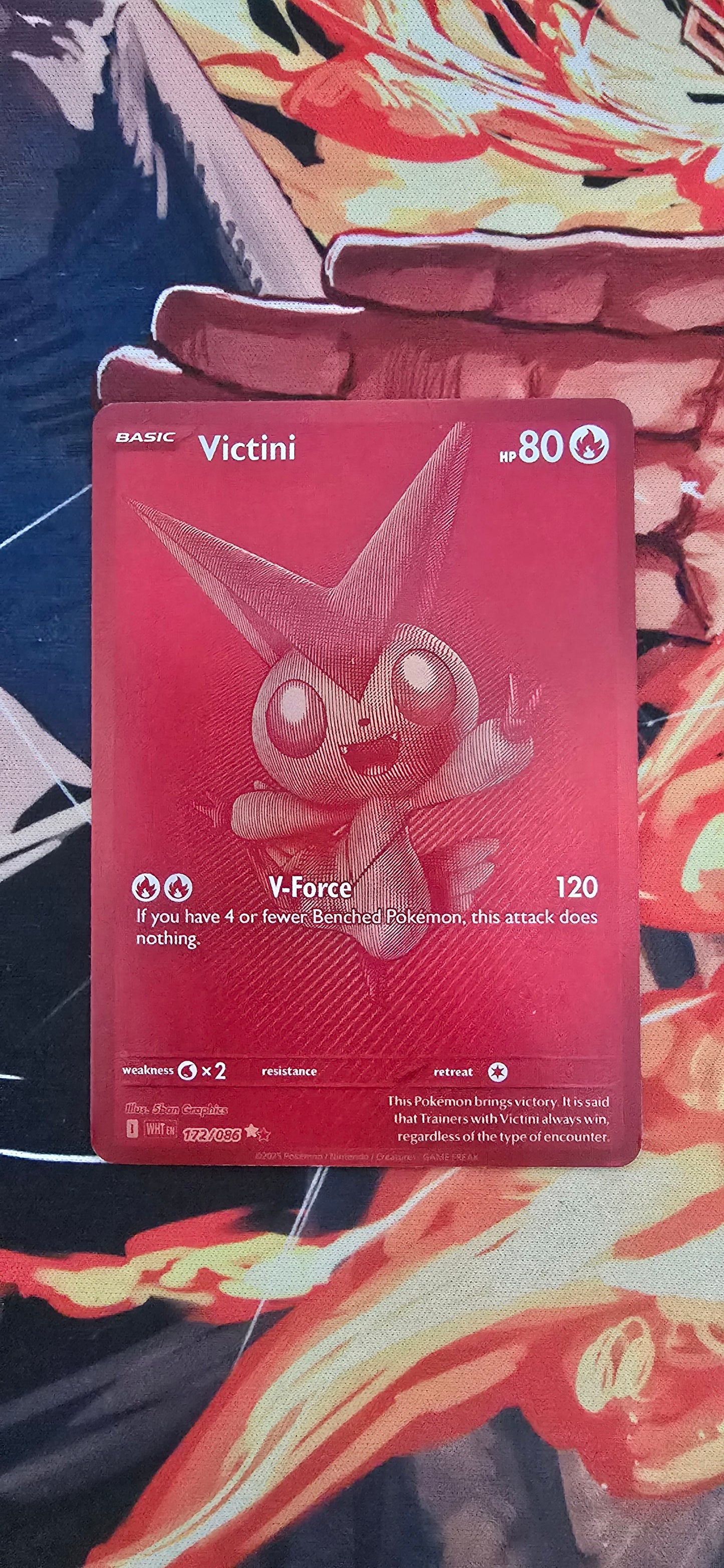 Victini 171 Black Bolt & 172 White Flare Pokemon Textured English Custom Made Cards