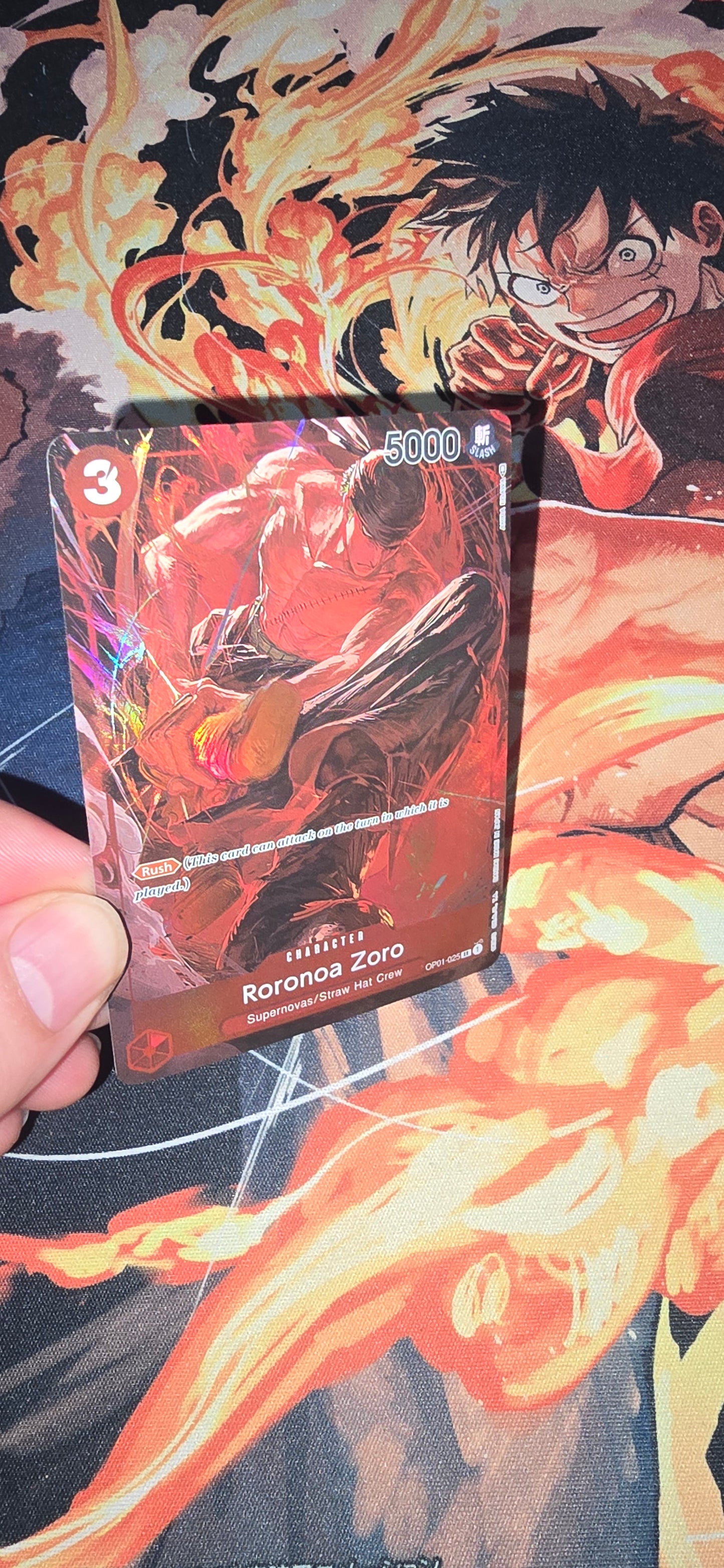 Roronoa Zoro Alt Art OP01 High Quality Textured Rare One Piece Card Romance Dawn Card Proxy