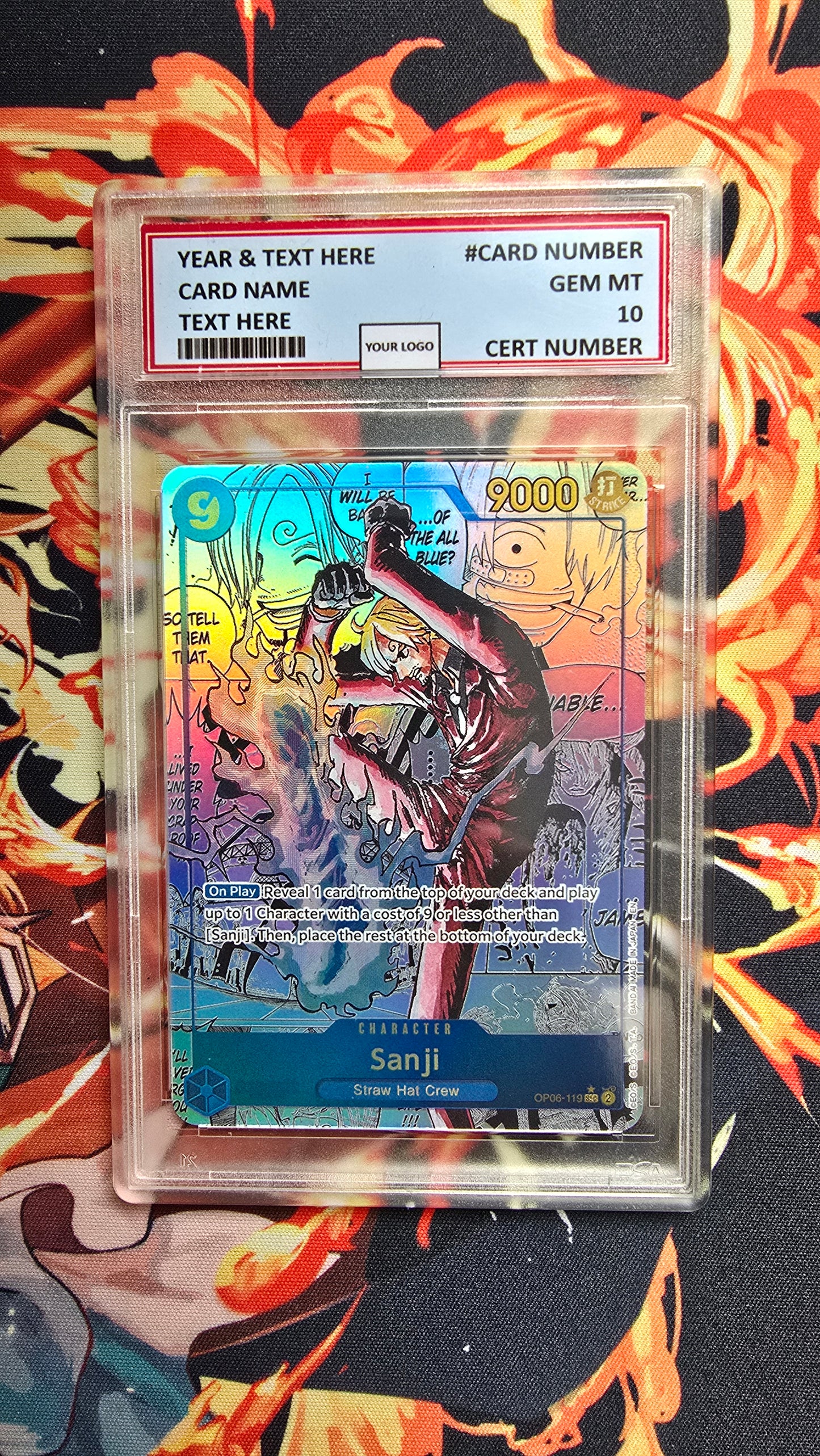 Graded PSA 10 Style One Piece TCG OP01 - EB04 Manga High Quality Textured Cards English Card Proxy