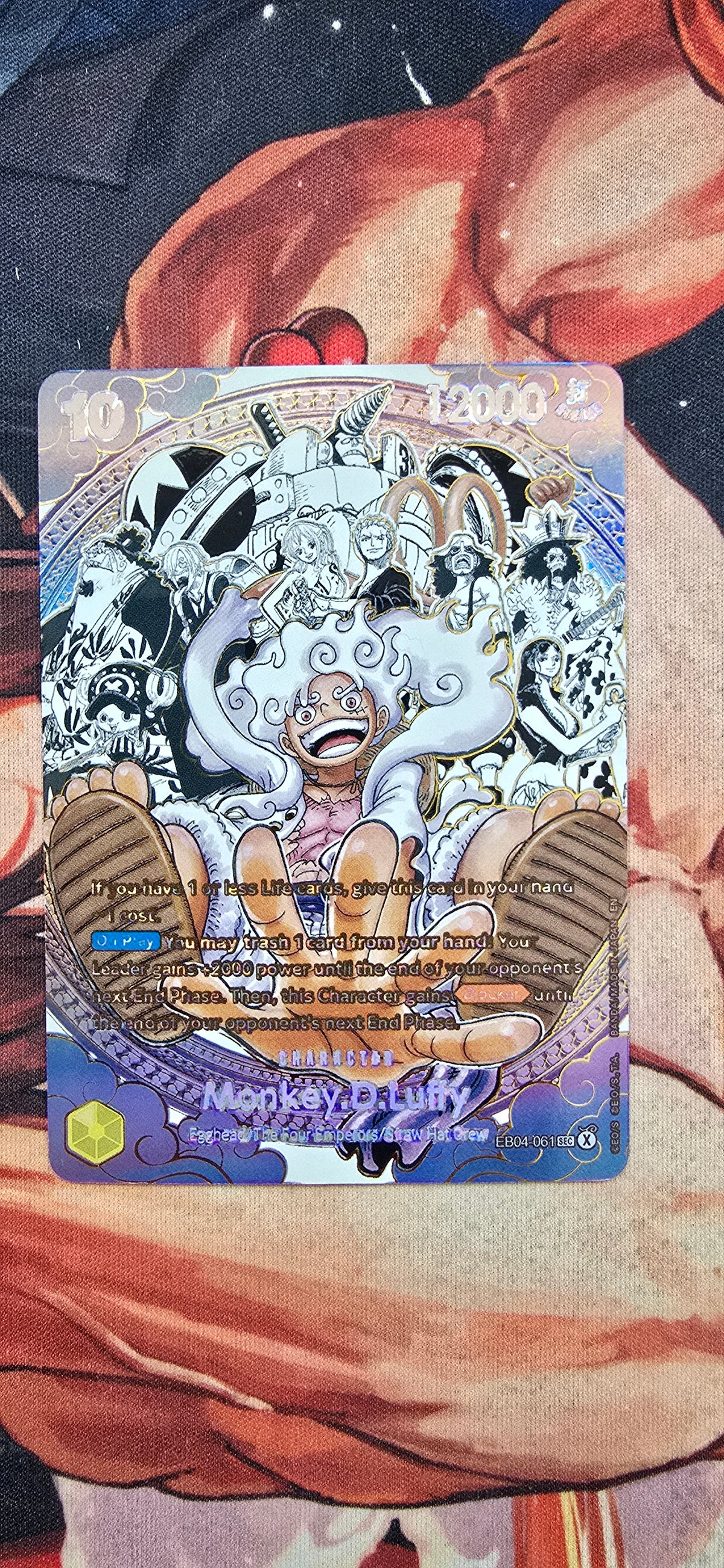 Monkey D Luffy EBO4-061 SEC Pirate Crew Super Alt Manga Premium Textured One Piece Card Game TCG Custom Made Proxy Card