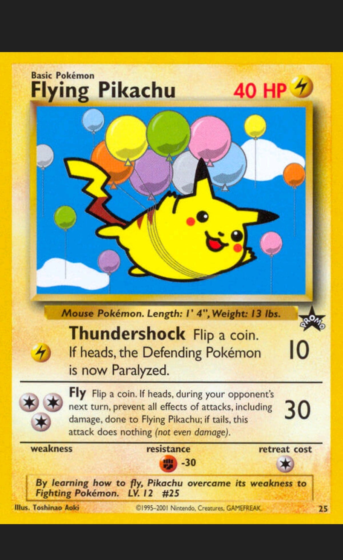 PREORDER: Flying Pikachu Black Star Promo Wizards of the Coast Pokemon TCG Proxy Card