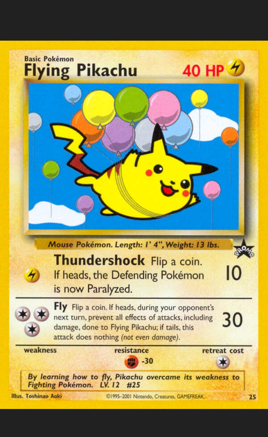 PREORDER: Flying Pikachu Black Star Promo Wizards of the Coast Pokemon TCG Proxy Card