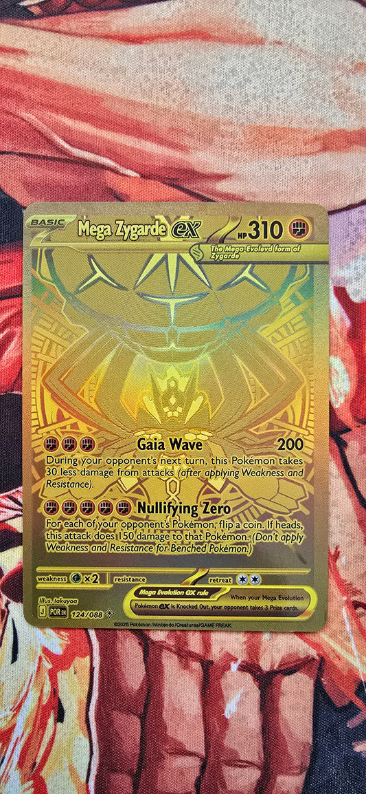 Mega Zygarde EX 124/088 Gold Mega Hyper Rare Perfect Order MUR Pokemon Custom Made Card Proxy English