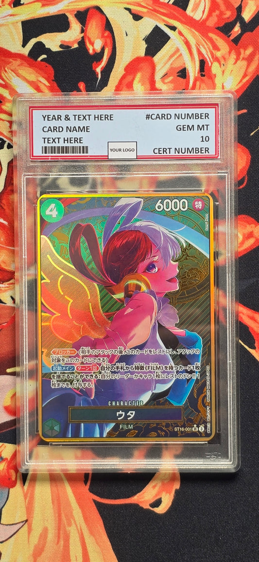 Graded PSA Style Uta Gold AA One Piece Card Game Premium Quality Textured Japanese Card Proxy Slab