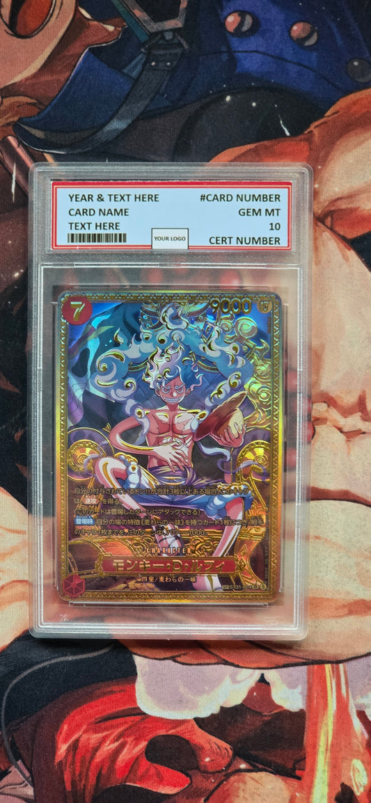 Graded PSA Style OP17 Monkey D Luffy Gold SP ST31-004 Textured One Piece Card Game TCG Custom Made Proxy Slab