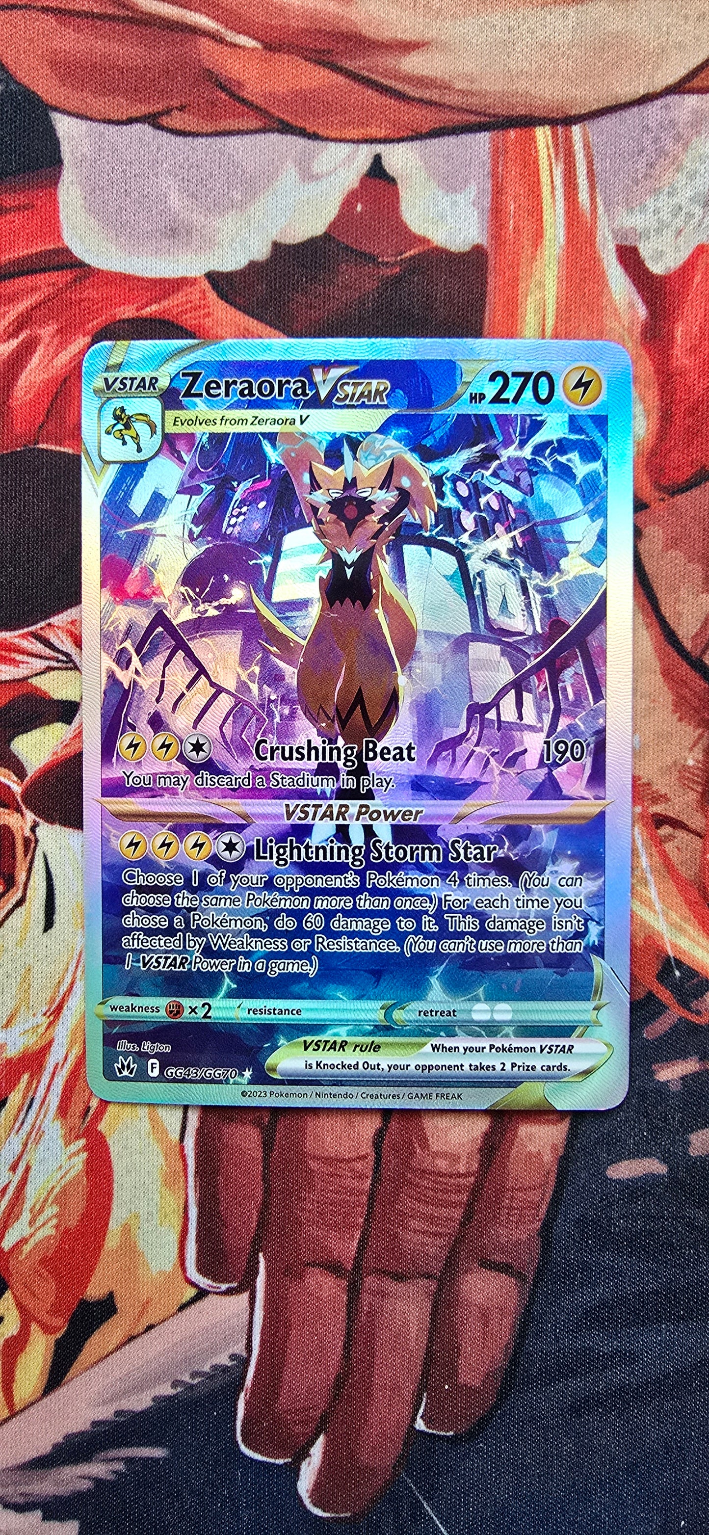Zeraora VSTAR GG43/GG70 Crown Zenith Galarian Holo Pokemon Card Custom Made Proxy