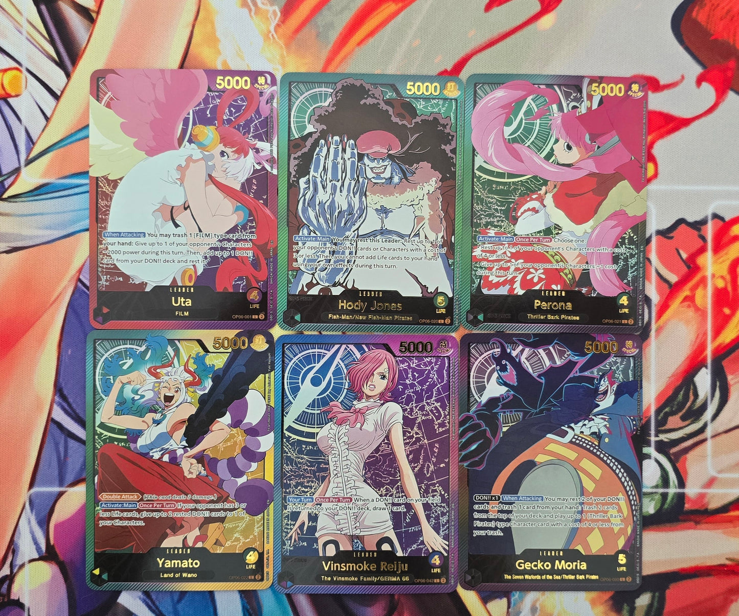Gold One Piece Leaders Sets: OP05, OP06, OP07, OP08, EB01 OP TCG Card Proxy English