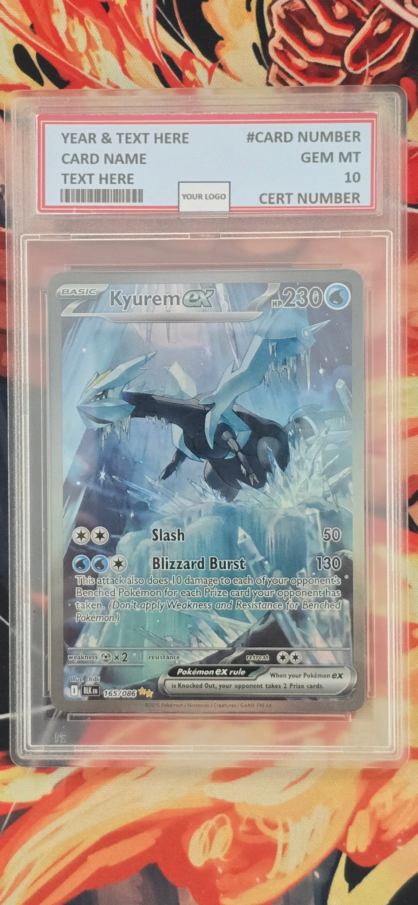 Kyurem EX Black Bolt Pokemon TCG English Card Proxy Slab