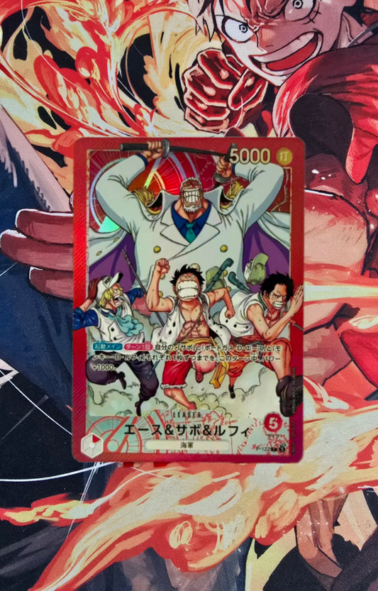 Preorder - Weekly Shonen Jump 4-5 2026 Ace & Sabo & Luffy Promo P-122 Leader One Piece Card Game OP TCG Proxy Japanese