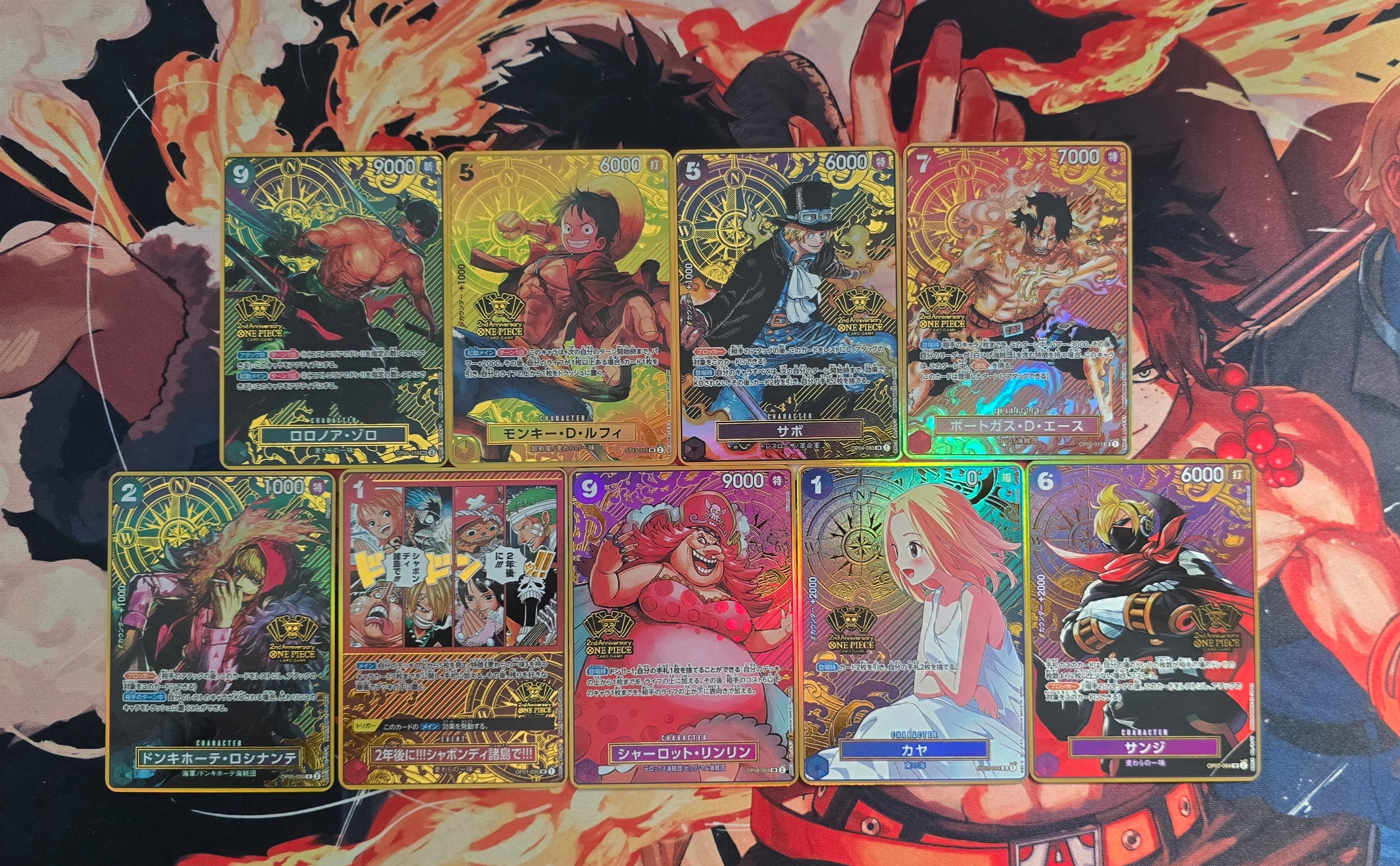 9 Card Bundle: 2nd ANNIVERSARY Japanese Card Set! One Piece