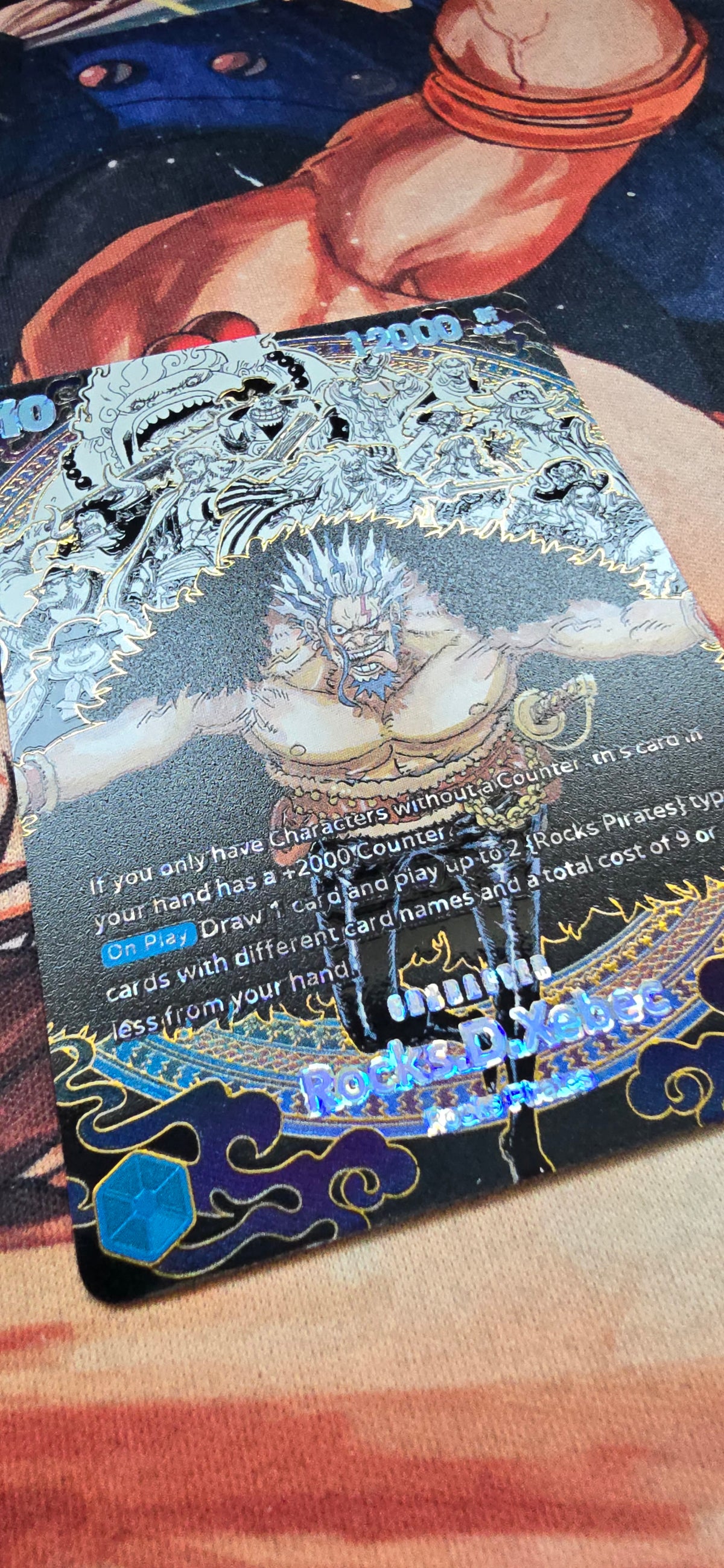 Rocks D Xebec OP17-118 SEC Pirate Crew Super Alt Manga Premium Textured One Piece Card Game TCG Custom Made Proxy Card