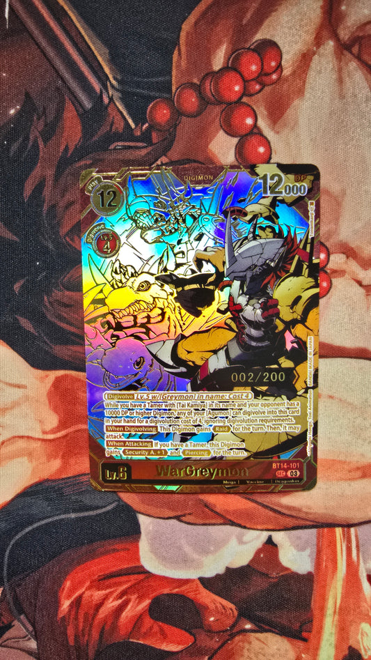 WarGreymon Numbered BT14 SEC Digimon Premium TCG Custom Made Proxy
