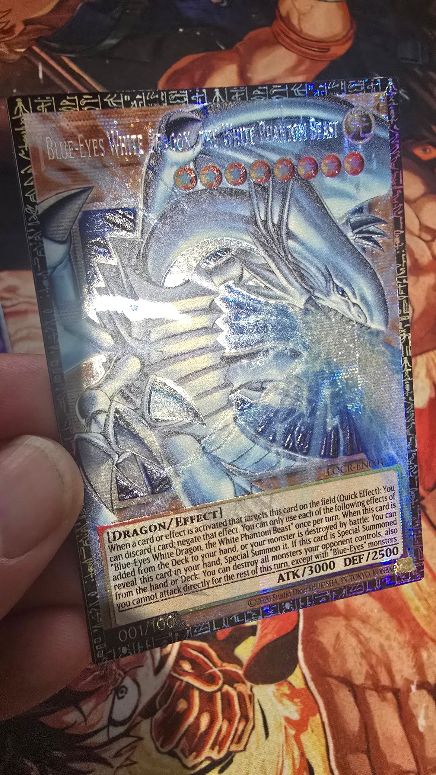 Blue-Eyes White Dragon the White Phantom Beast Grandmaster Serial Yugioh TCG Premium Proxy Custom Made Card English