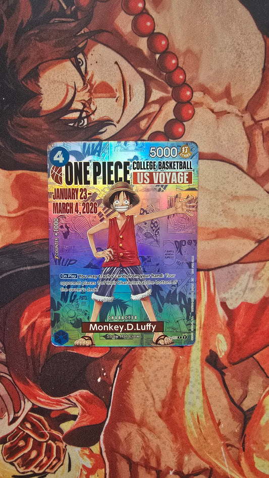 Monkey D Luffy P-055 US College Basketball Rutgers One Piece TCG Promo Custom Made Card
