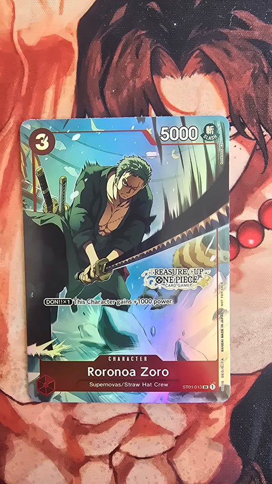 Roronoa Zoro Treasure Cup Exclusive One Piece TCG Textured Promo Custom Made Card