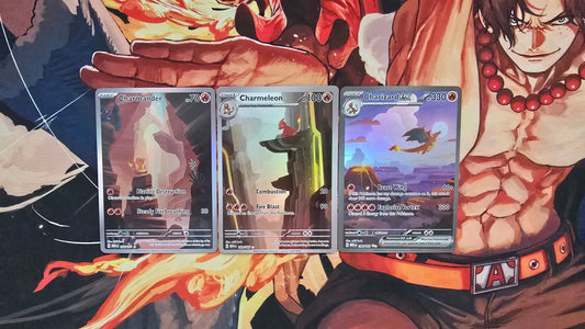 Set of 3 - Charmander Charmeleon Charizard SAR AR Pokemon 151 English Card Proxy