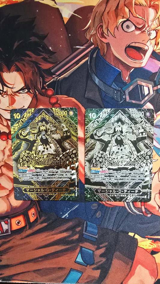 Marshall D Teach Gold & Silver SP One Piece Card Game OP012 High Quality Textured Japanese Proxy Cards