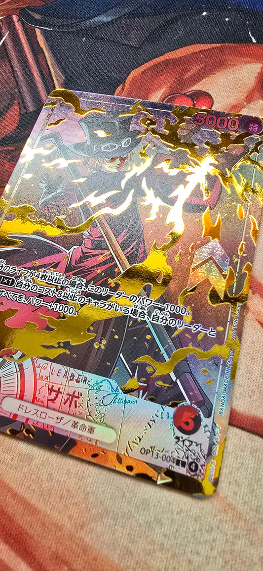 Sabo Leader Flame-Flame Fruit Coliseum One Piece TCG Textured Custom Made Proxy Card Japanese