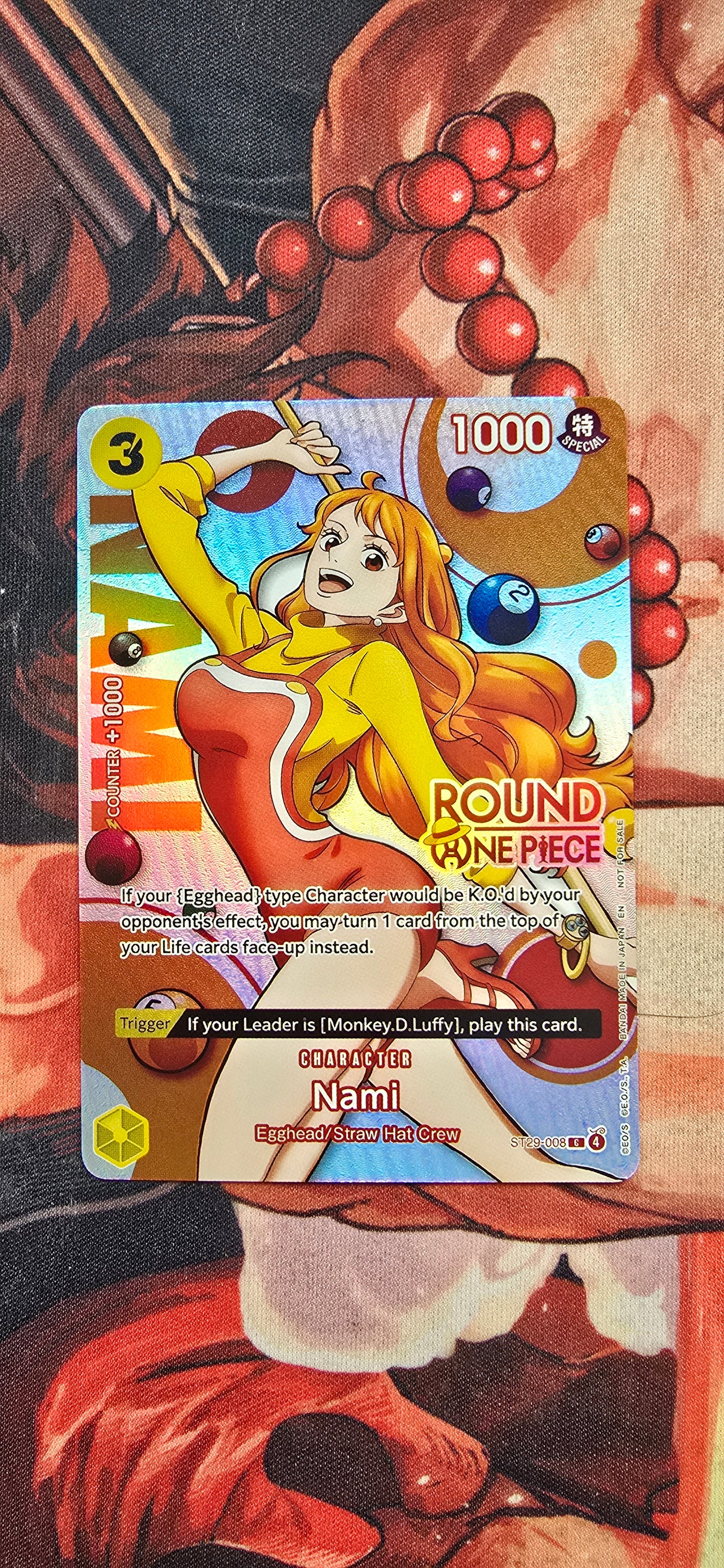 Round 1 x One Piece English TCG Textured Custom Made Proxy Cards