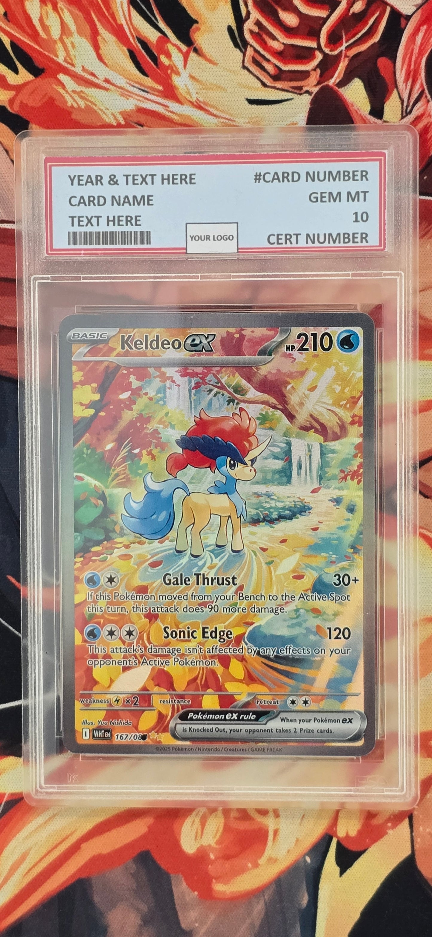 Keldeo EX White Flare Pokemon TCG English Card Proxy Slab