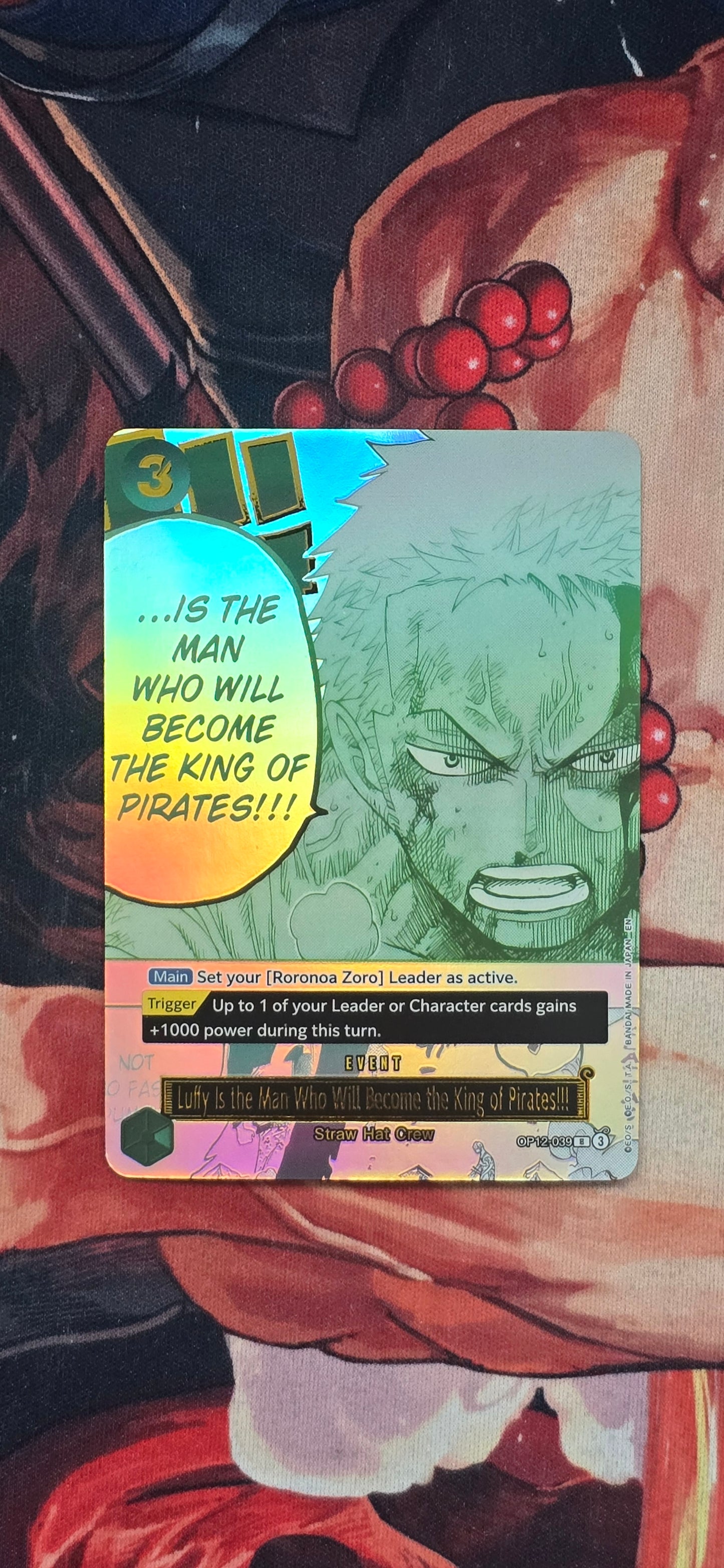 3rd Anniversary Manga Event Roronoa Zoro SP OP12 One Piece TCG Textured Custom Made Card English