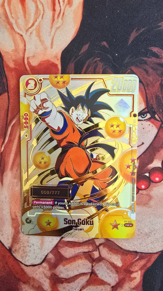 Son Goku Serial FP-001 2024 Dragon Ball Super Card Fusion World Card Ultimate Battle Prize Card Proxy English