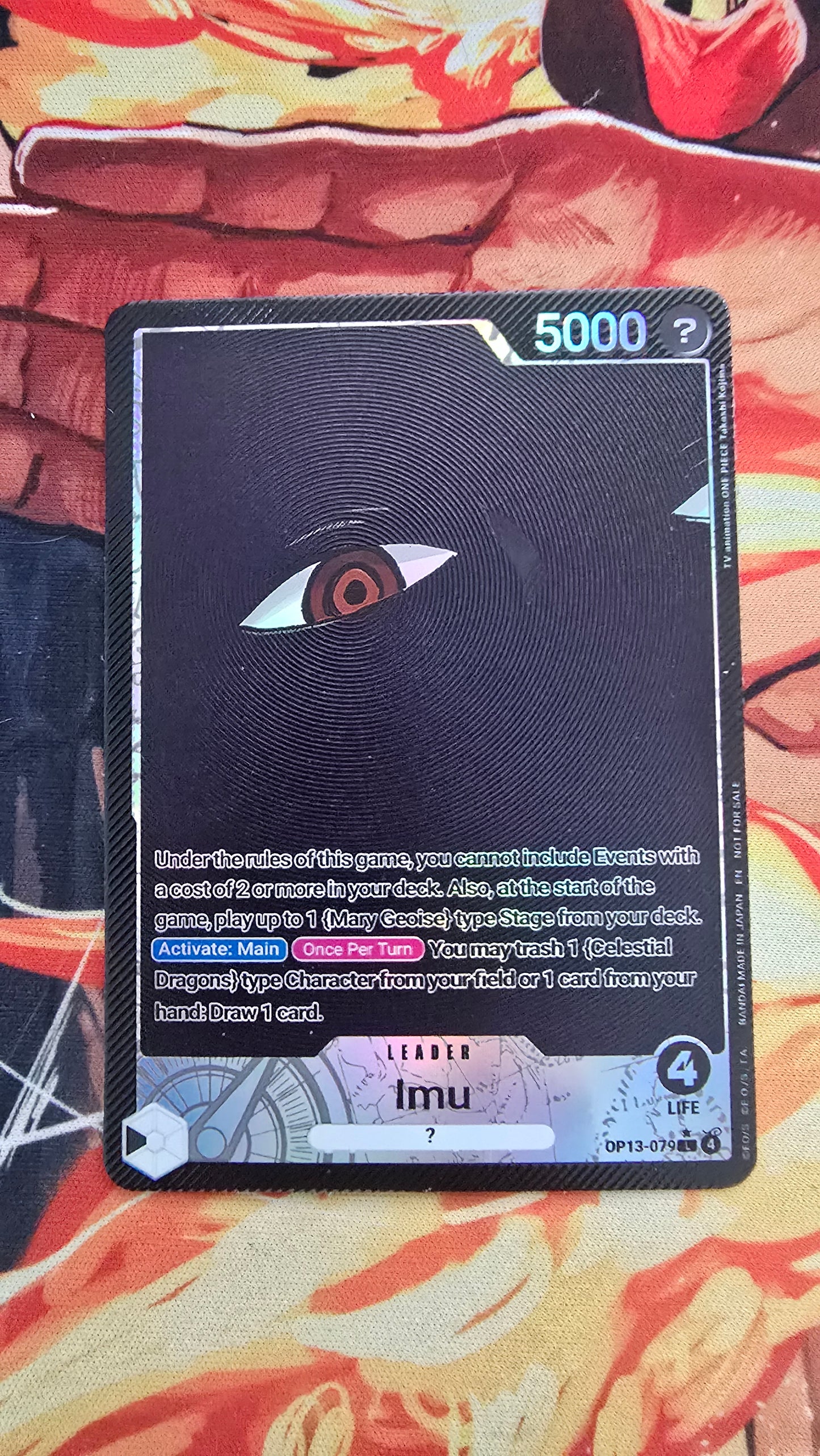 6 Card Leader Bundle: Imu, Gol D Roger, Jewerly Bonney, Monkey D Luffy, Sabo, Portgas D Ace OP13 Textured Holo Alt Art One Piece TCG English Proxy Card