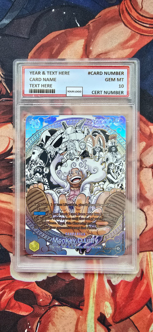 Graded PSA Style Monkey D Luffy EBO4-061 SEC Pirate Crew Super Alt Manga Premium Textured One Piece Card Game TCG Custom Made Proxy Slab
