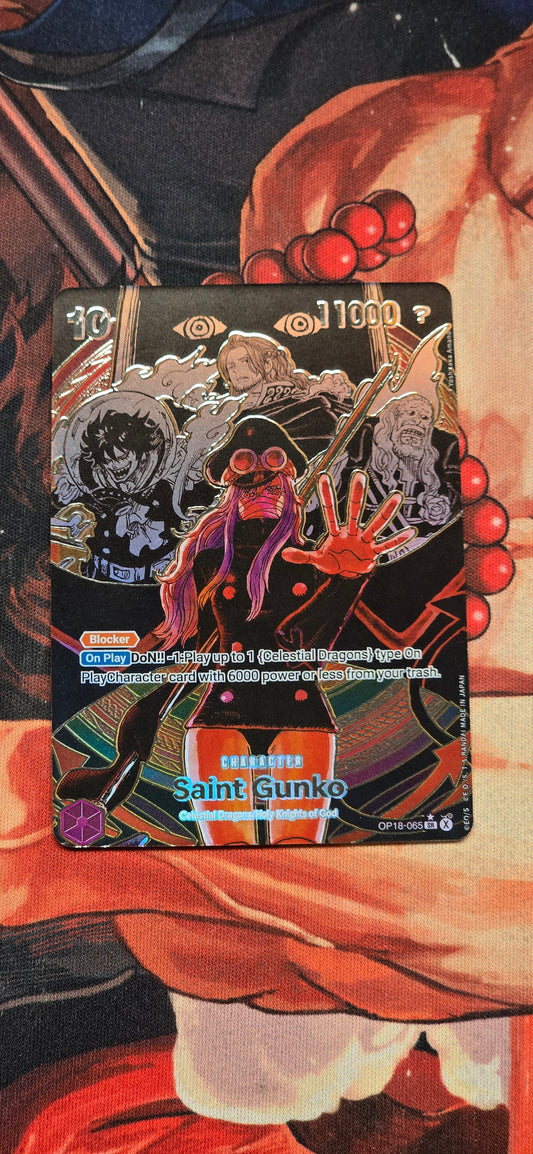 OP18 Saint Gunko Pirate Crew Manga Holo One Piece Card Game TCG Custom Made Proxy Card