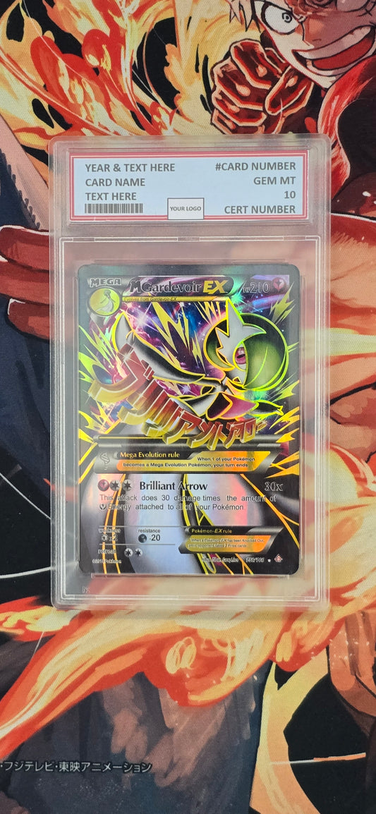 Graded PSA Style Mega Gardevoir EX Full Art 156/160 Primal Clash Holo Pokemon Proxy Card Slab