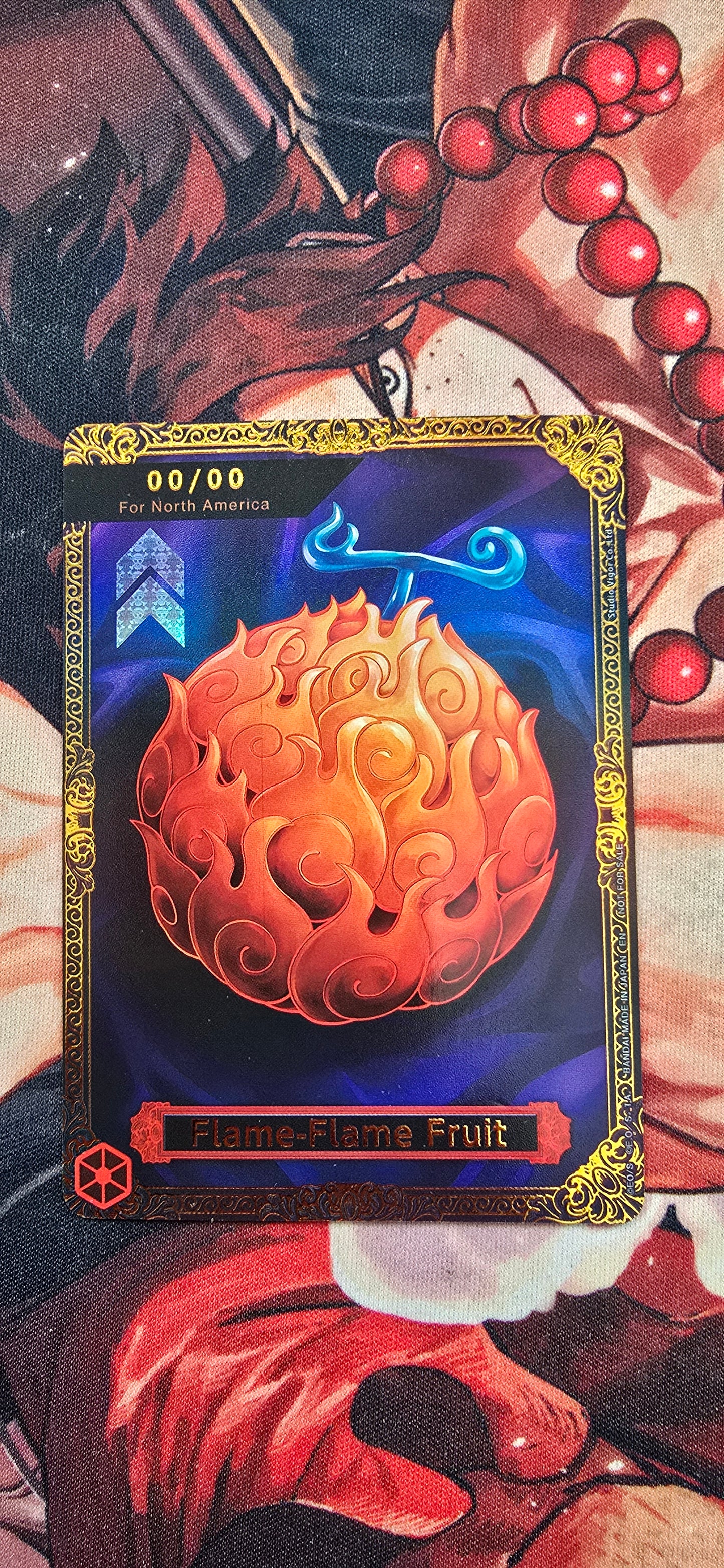 Flame-Flame Fruit Coliseum Trophy For North America One Piece TCG Textured Custom Made Proxy Card